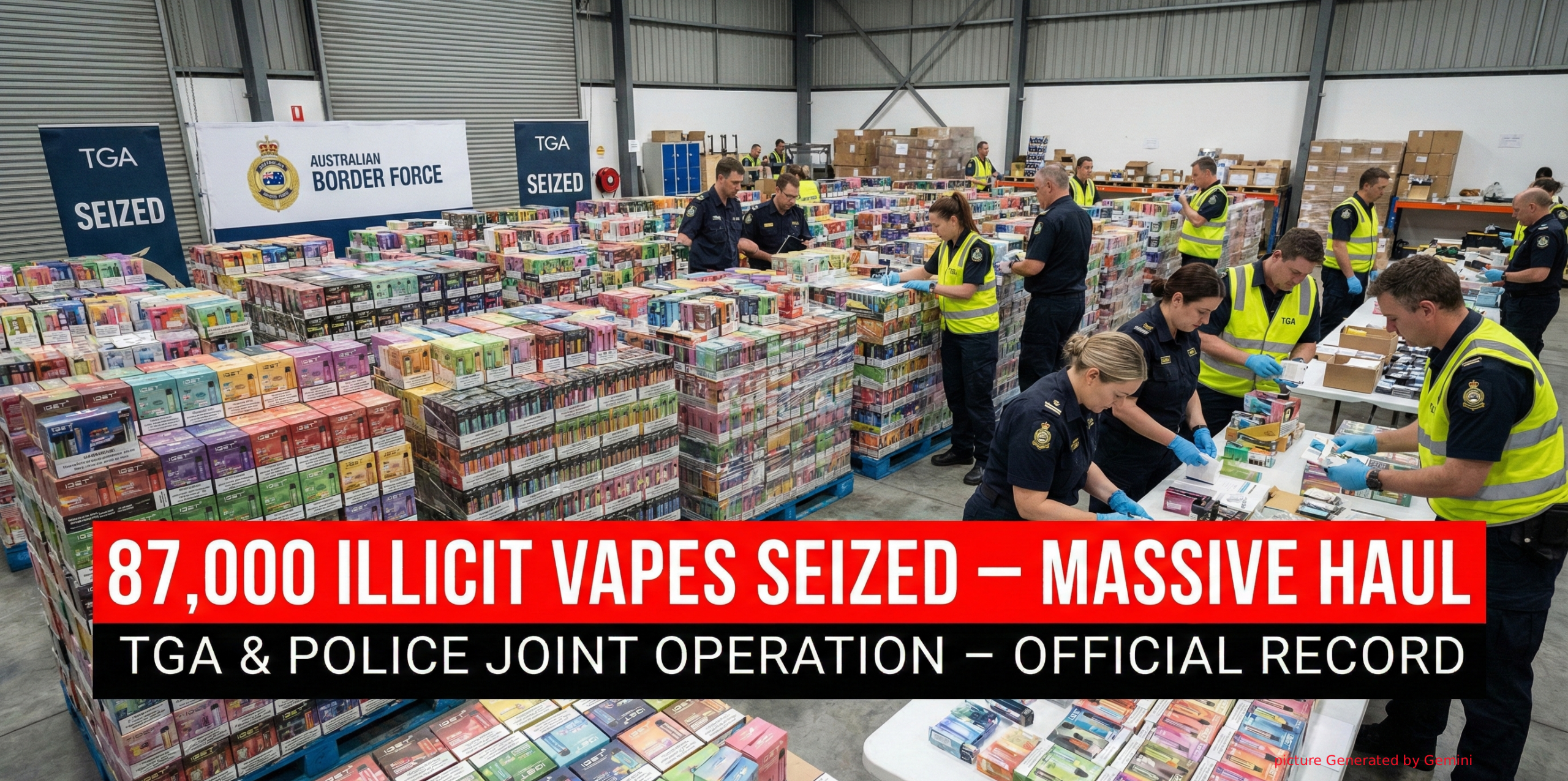 QLD Operation Major vape seizure 2026 huge pile